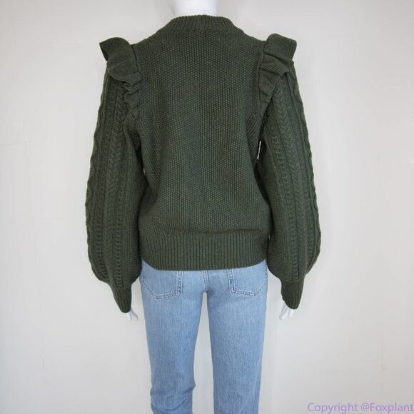 NEW Madewell Hollydene Ruffle-Shoulder Pullover Sweater, women's size XL - Picture 3 of 16